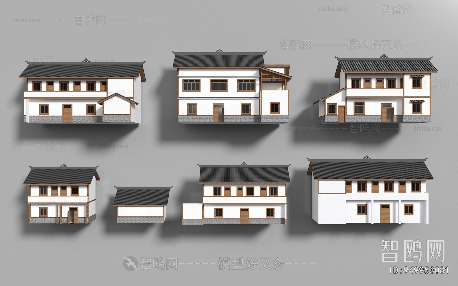 新中式农村自建房乡村民房建筑组合