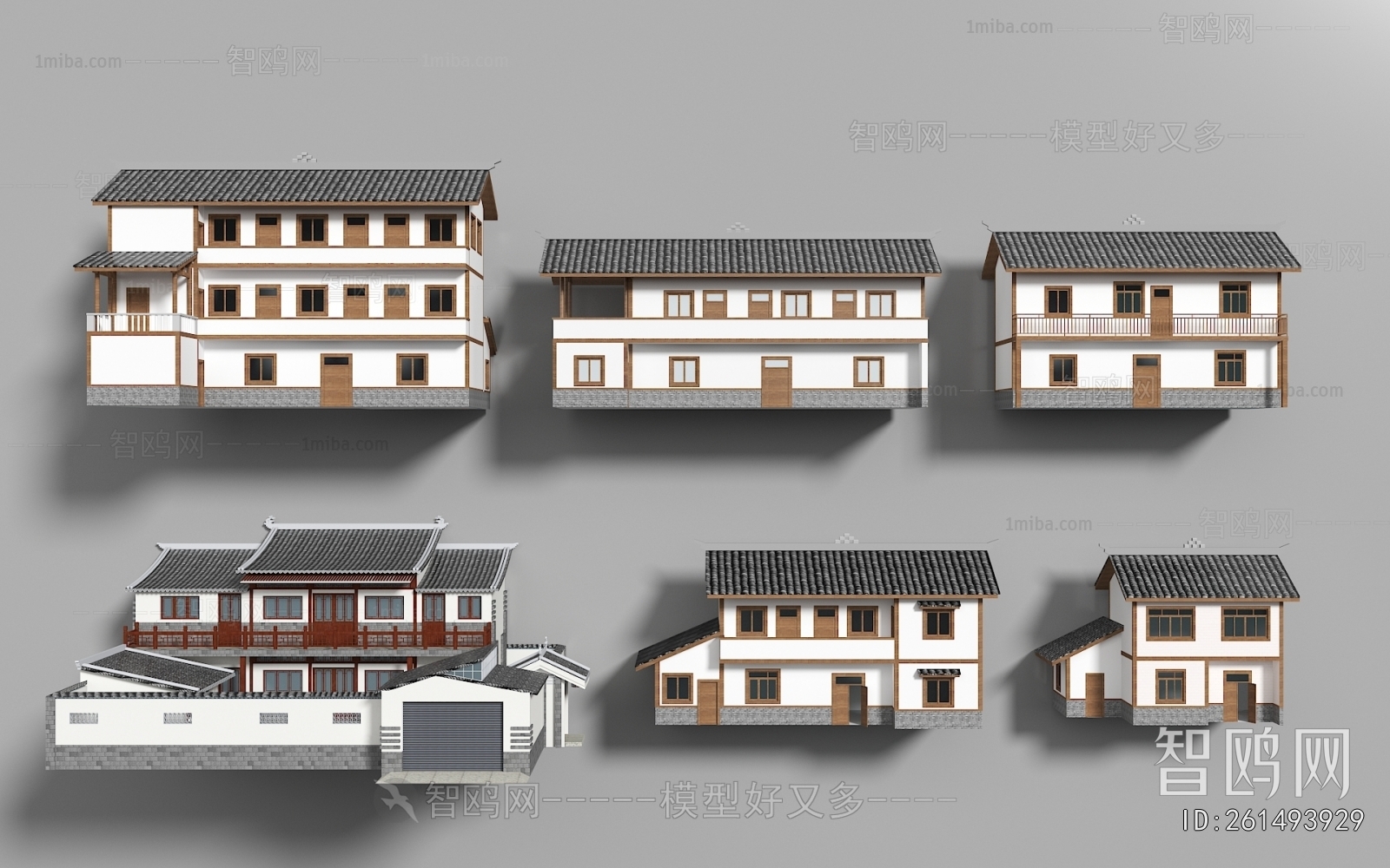 新中式农村自建房乡村民房建筑组合