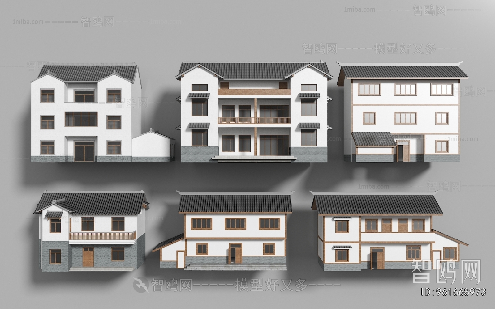 新中式农村自建房乡村民房建筑组合