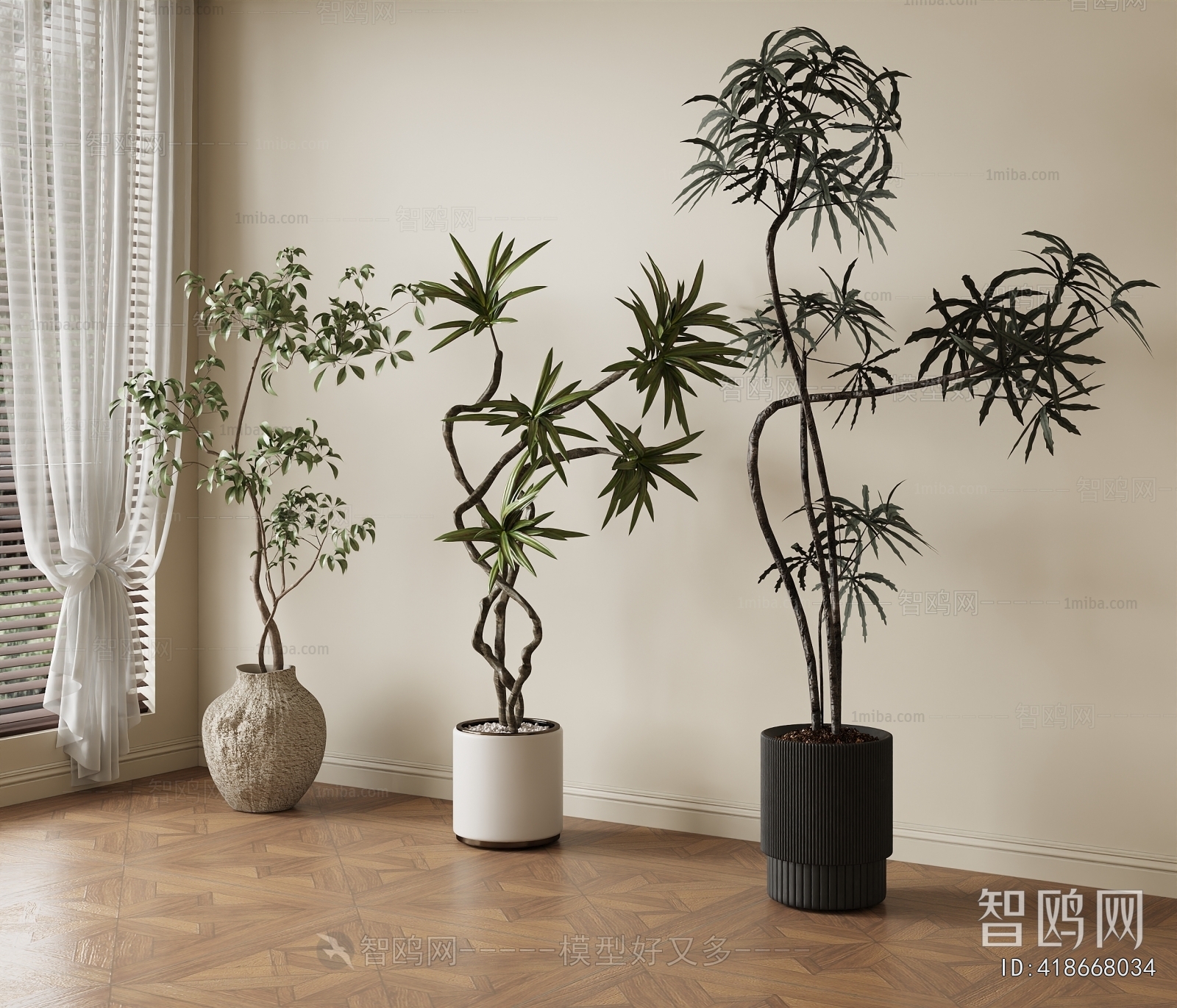 Modern Ground Green Plant Potted Plants