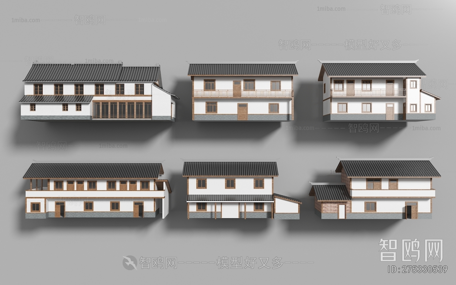 新中式农村自建房乡村民房建筑组合