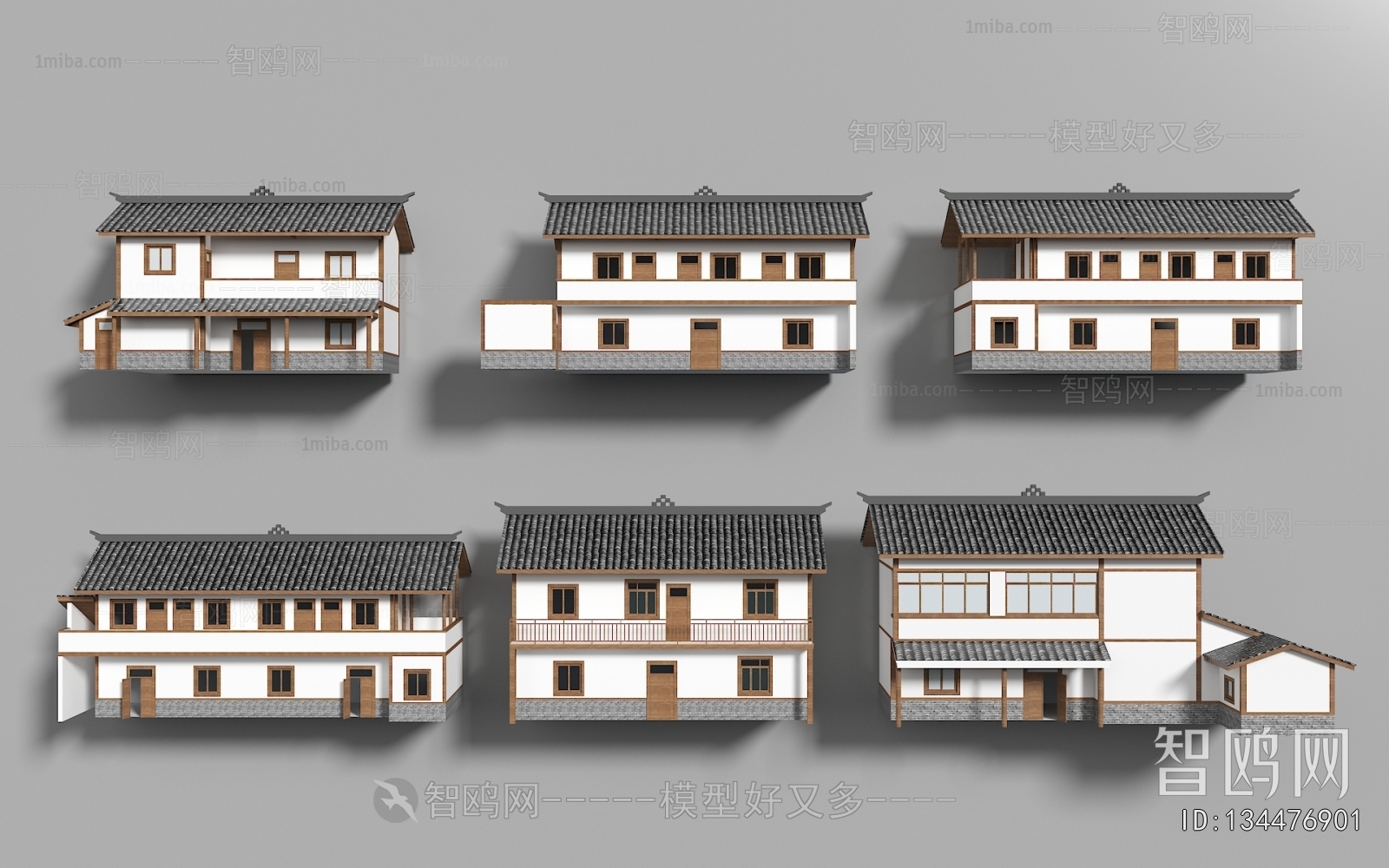 新中式农村自建房乡村民房建筑组合