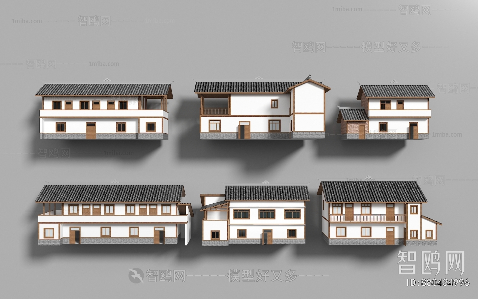 新中式农村自建房乡村民房建筑组合