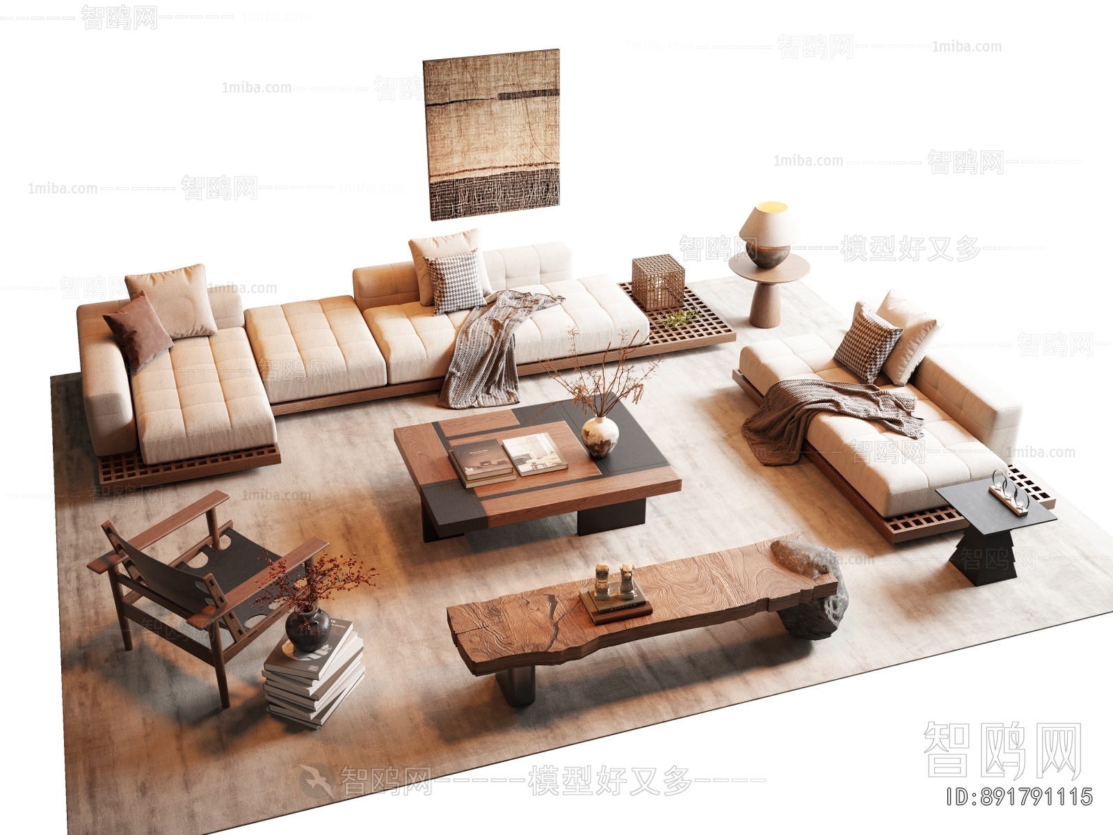 Wabi-sabi Style Sofa Combination