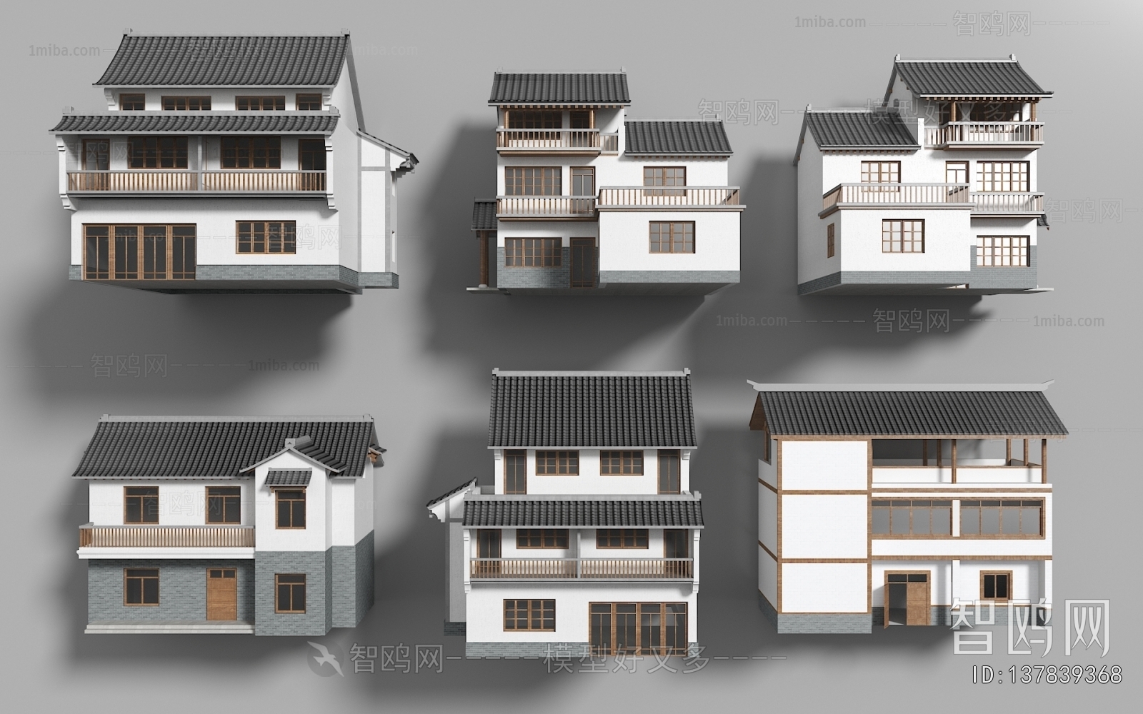 新中式农村自建房乡村民房建筑组合