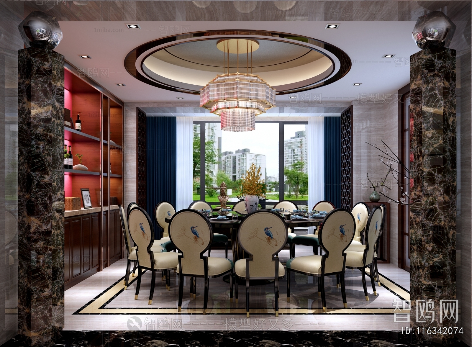 New Chinese Style Dining Room