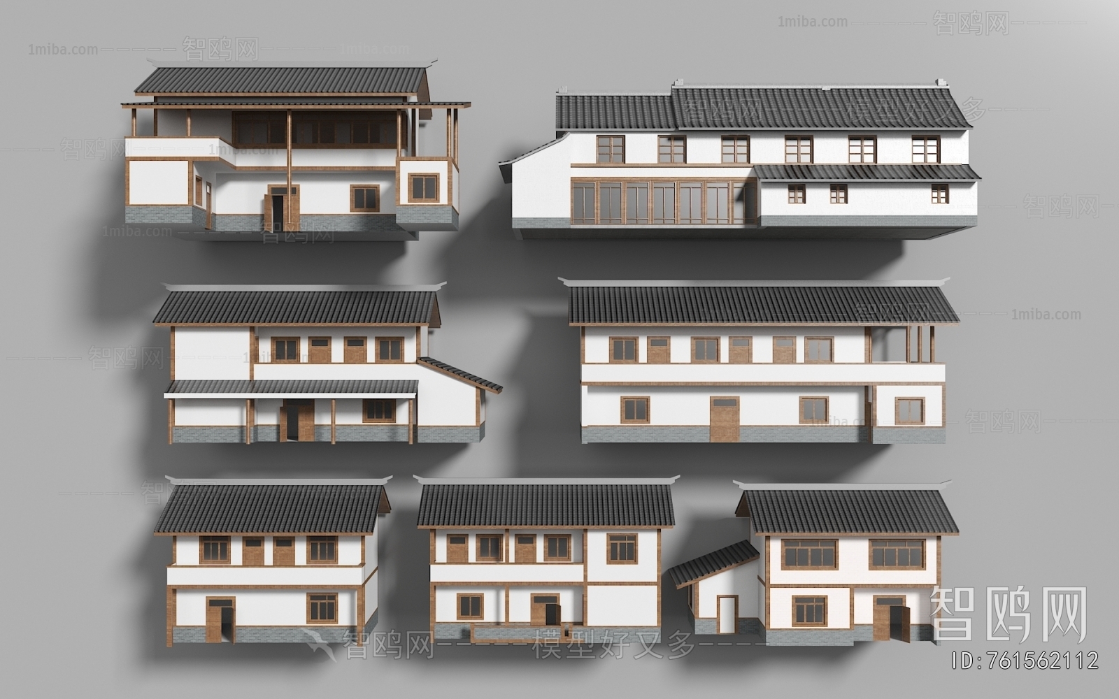 新中式农村自建房乡村民房建筑组合