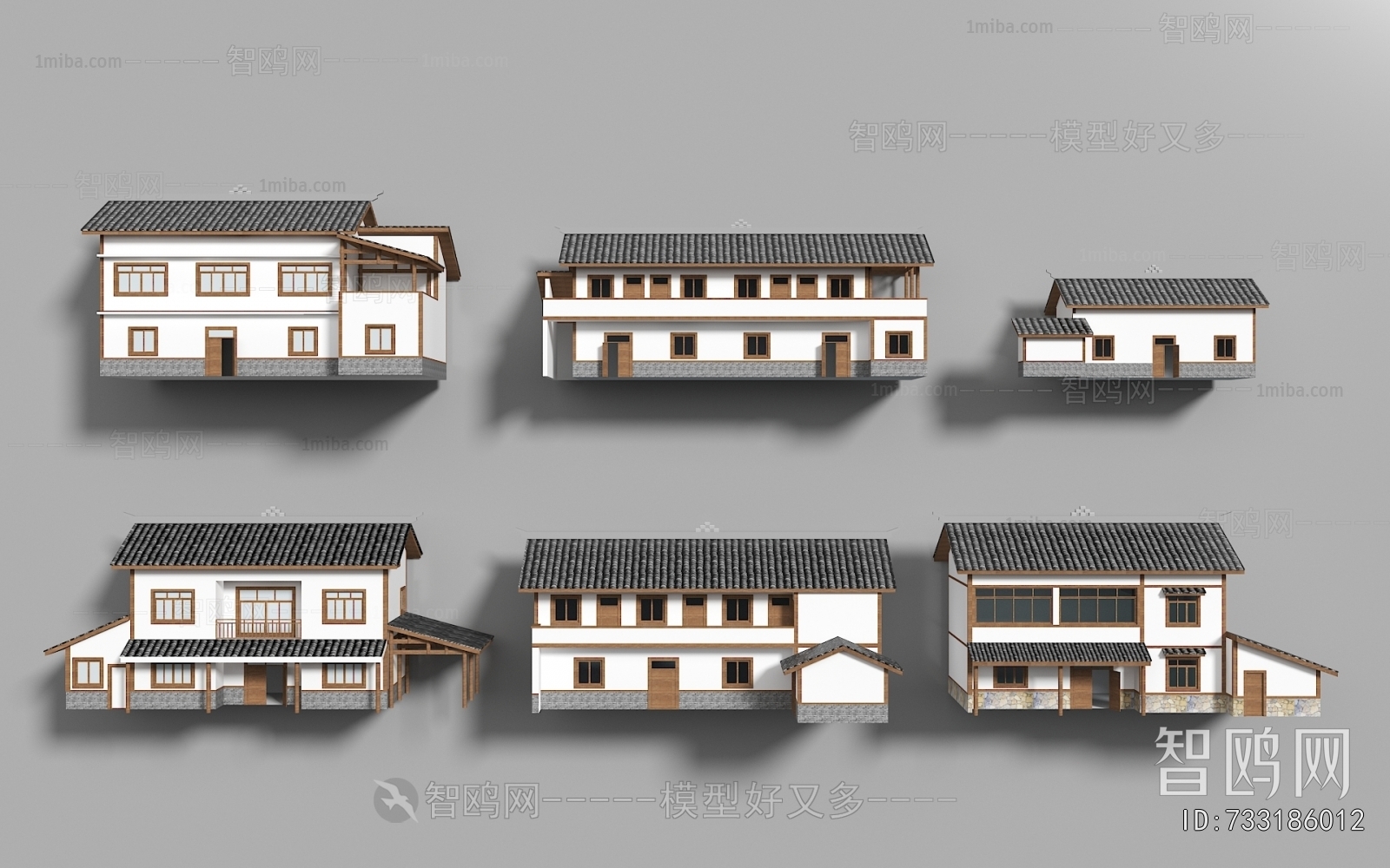 新中式农村自建房乡村民房建筑组合