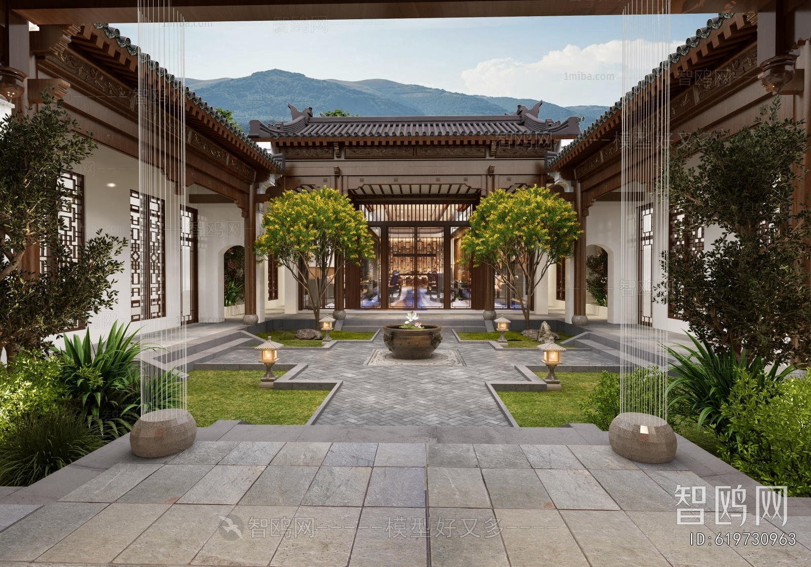 New Chinese Style Courtyard/landscape