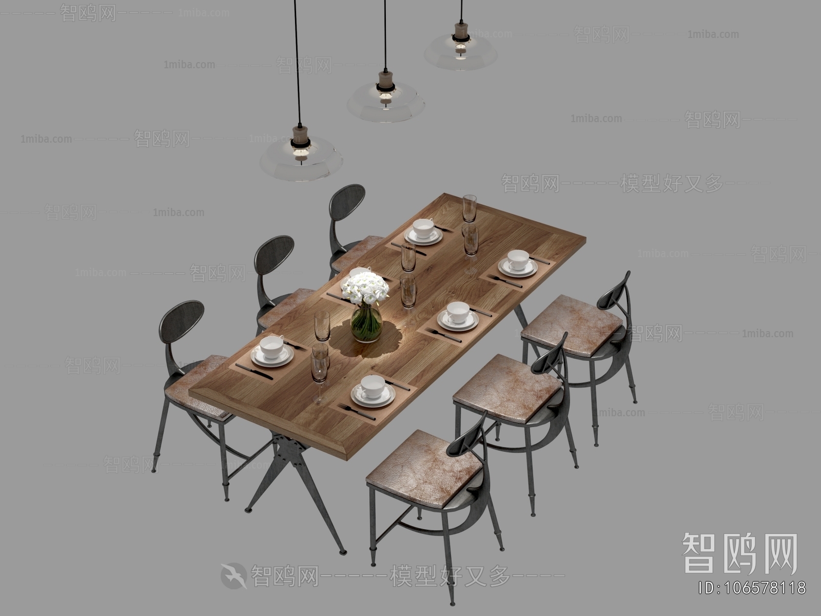 Industrial Style Dining Table And Chairs