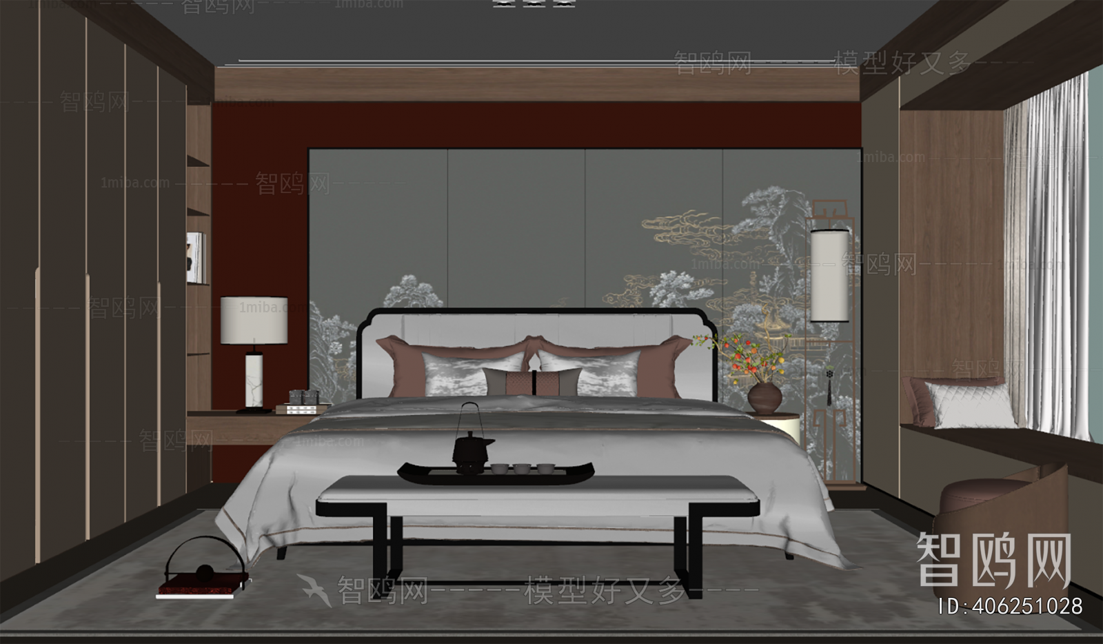 New Chinese Style Bedroom