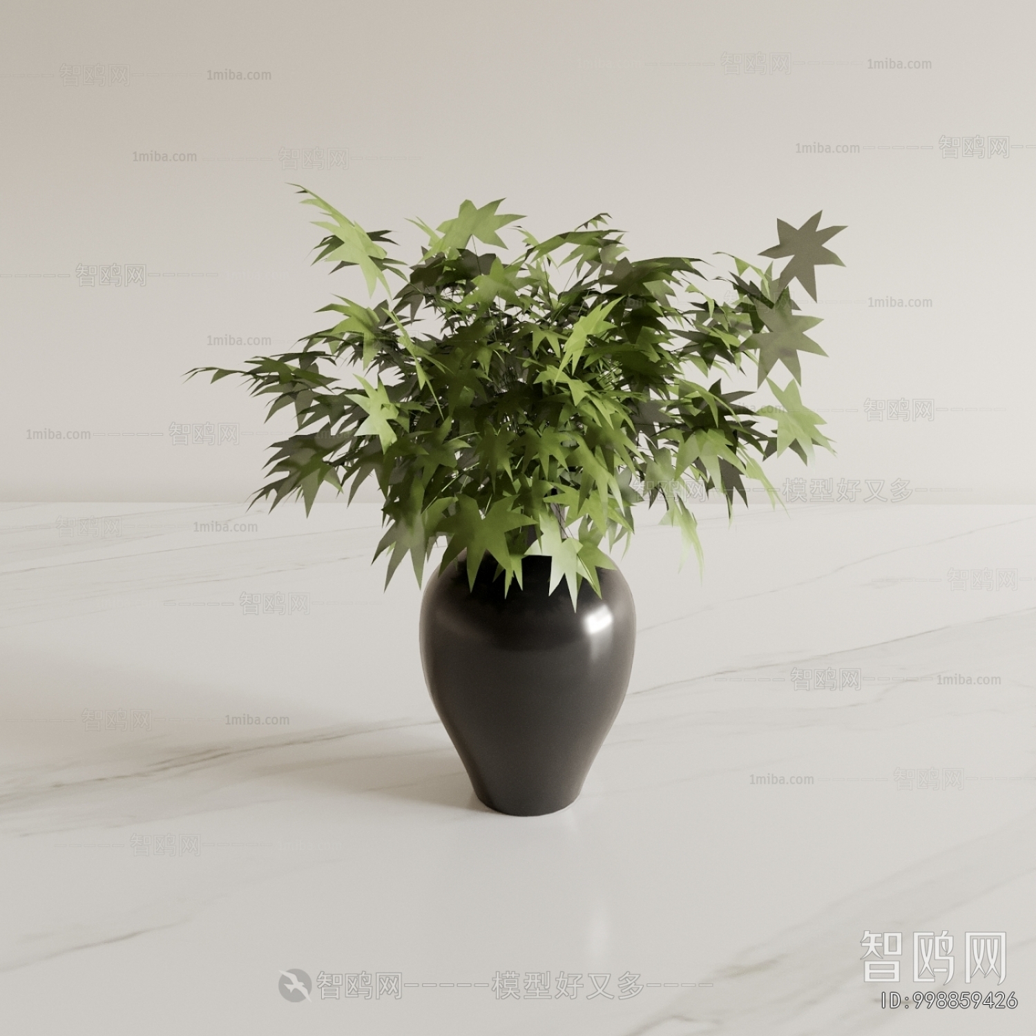 Modern Potted Green Plant