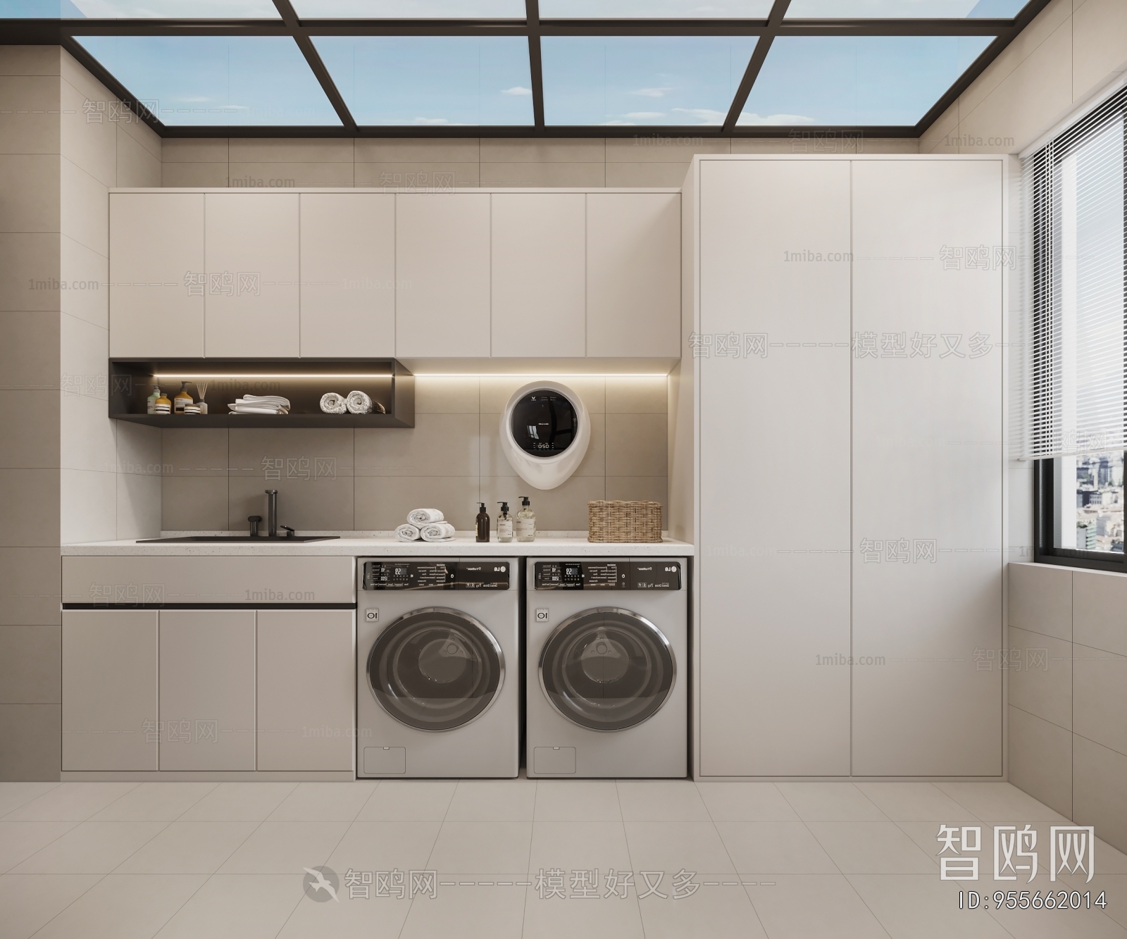 Modern Balcony Laundry Room