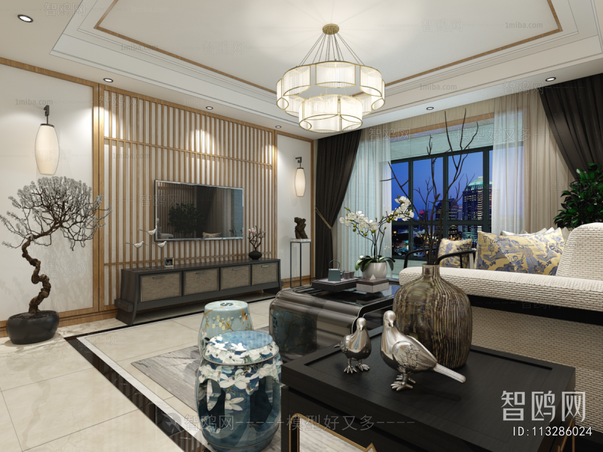 New Chinese Style A Living Room