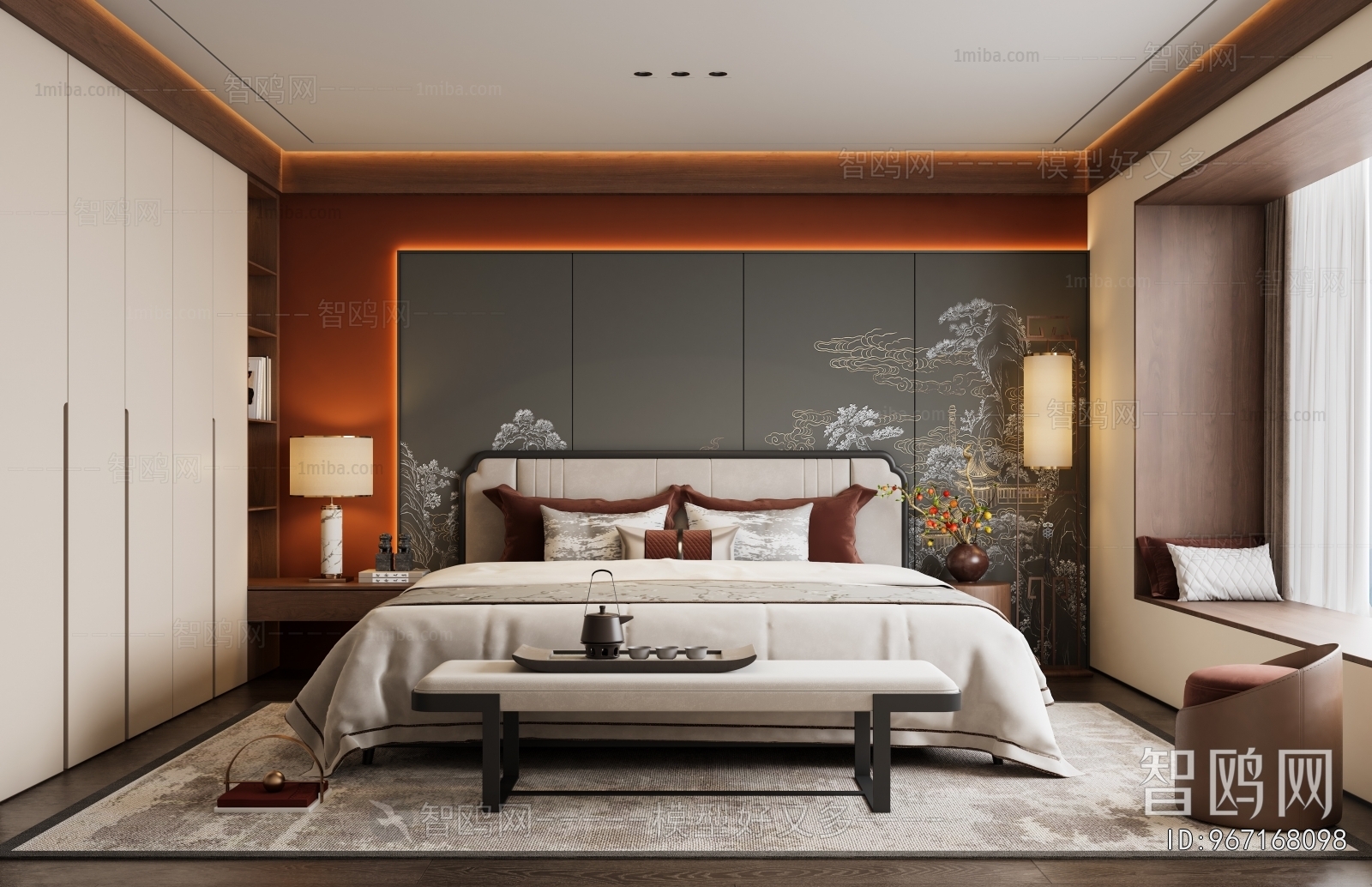 New Chinese Style Bedroom