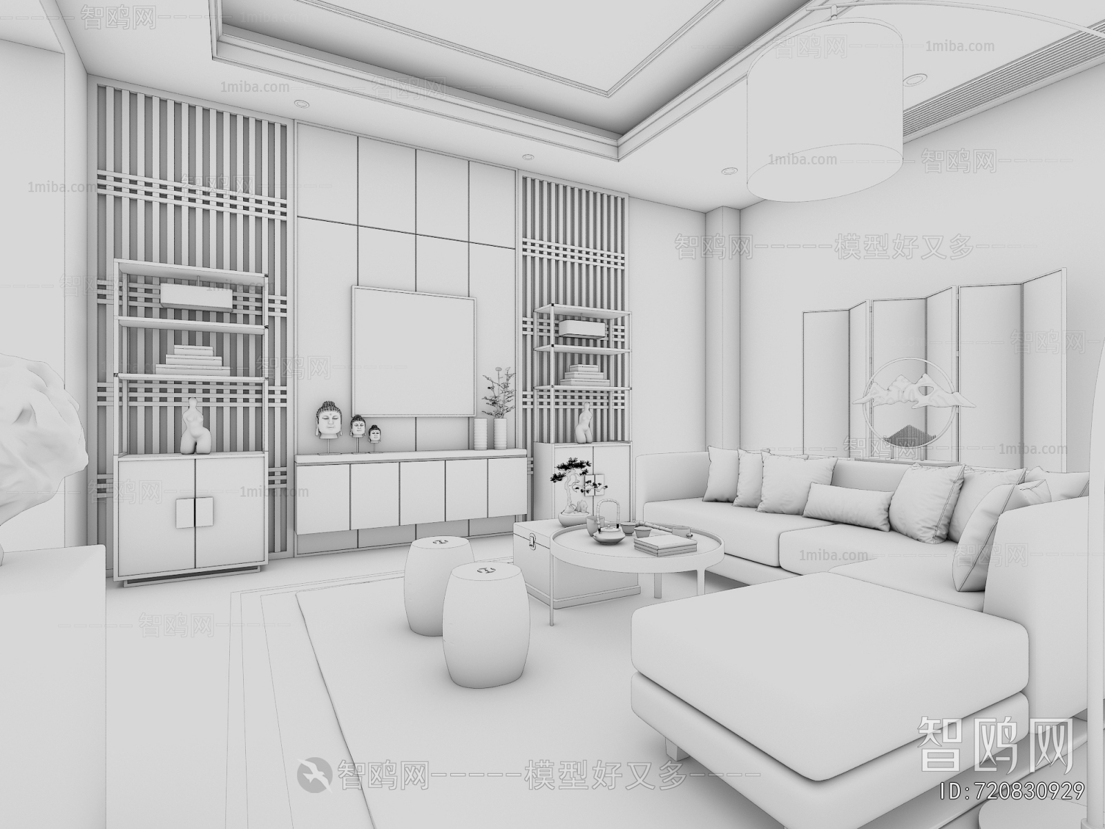 New Chinese Style A Living Room