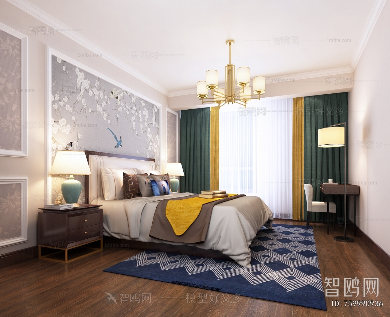 New Chinese Style Bedroom