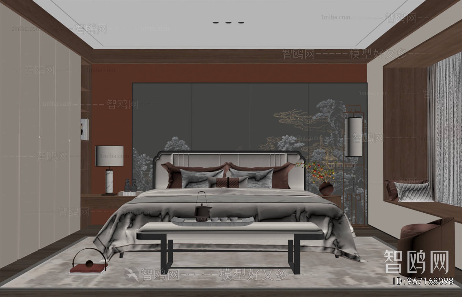 New Chinese Style Bedroom