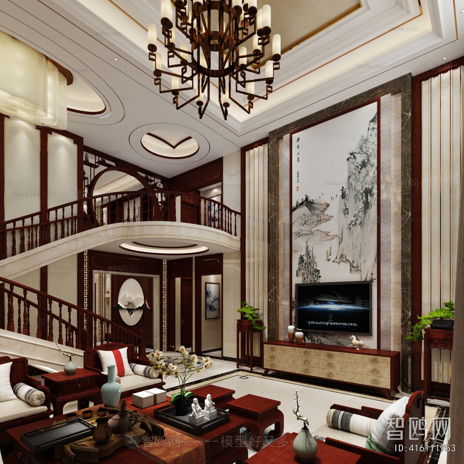 New Chinese Style A Living Room