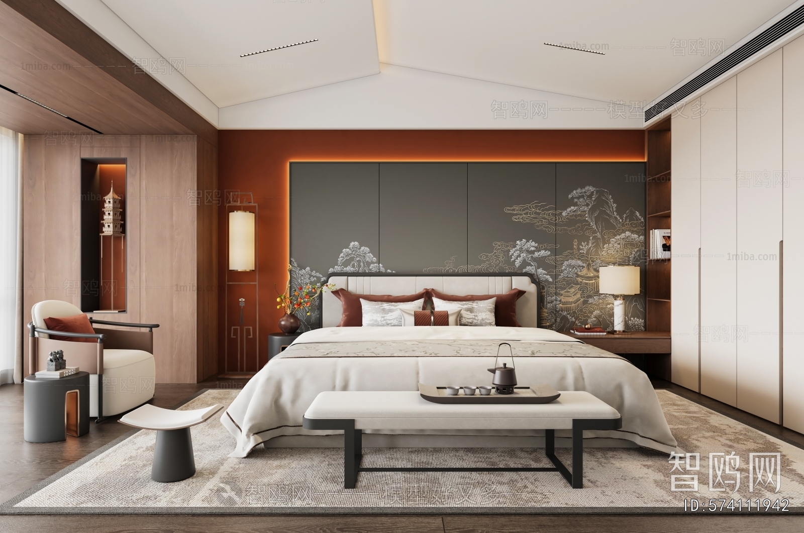 New Chinese Style Bedroom