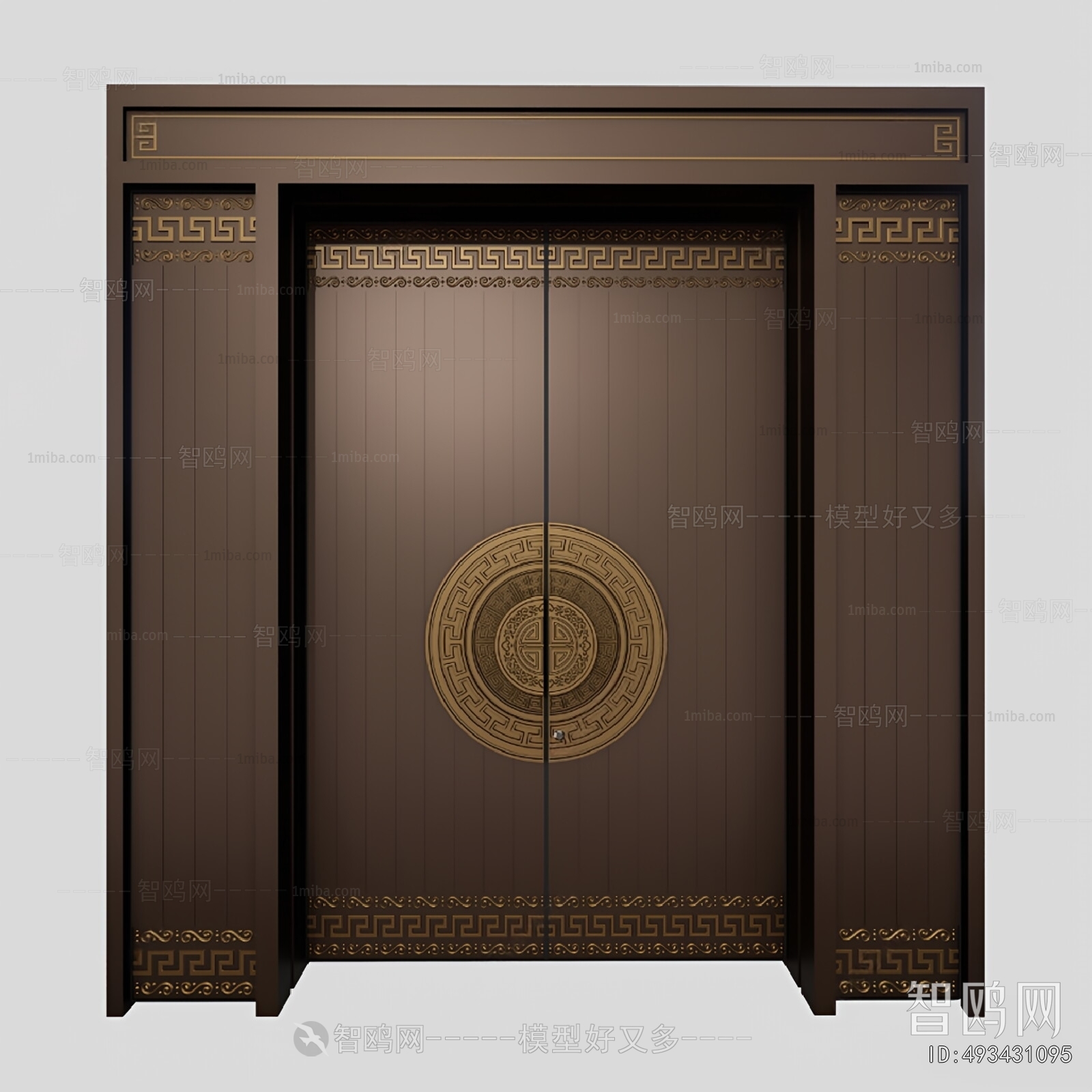 New Chinese Style Solid Wood Door