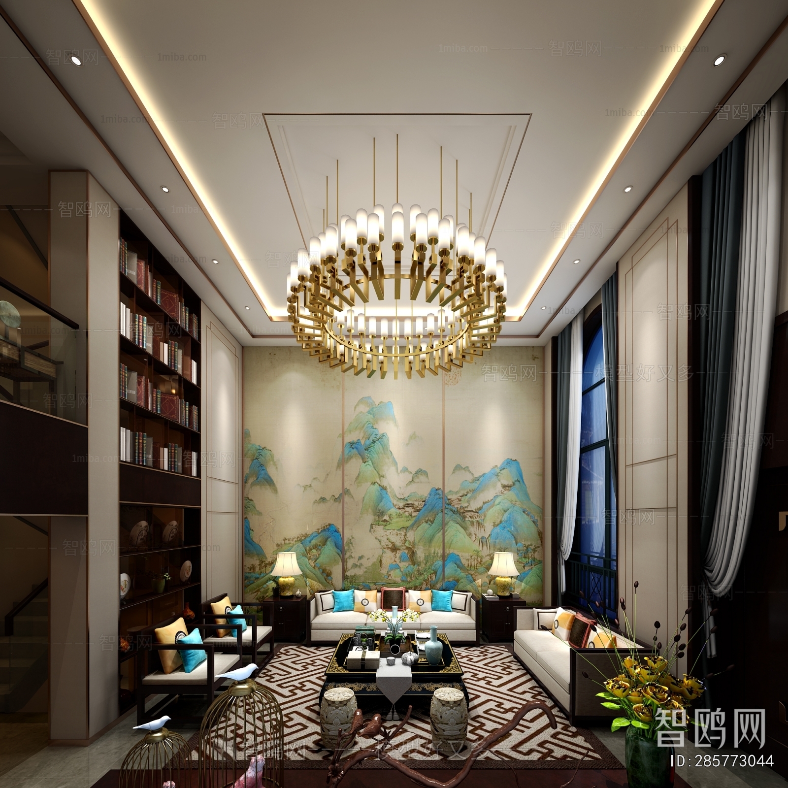 New Chinese Style A Living Room