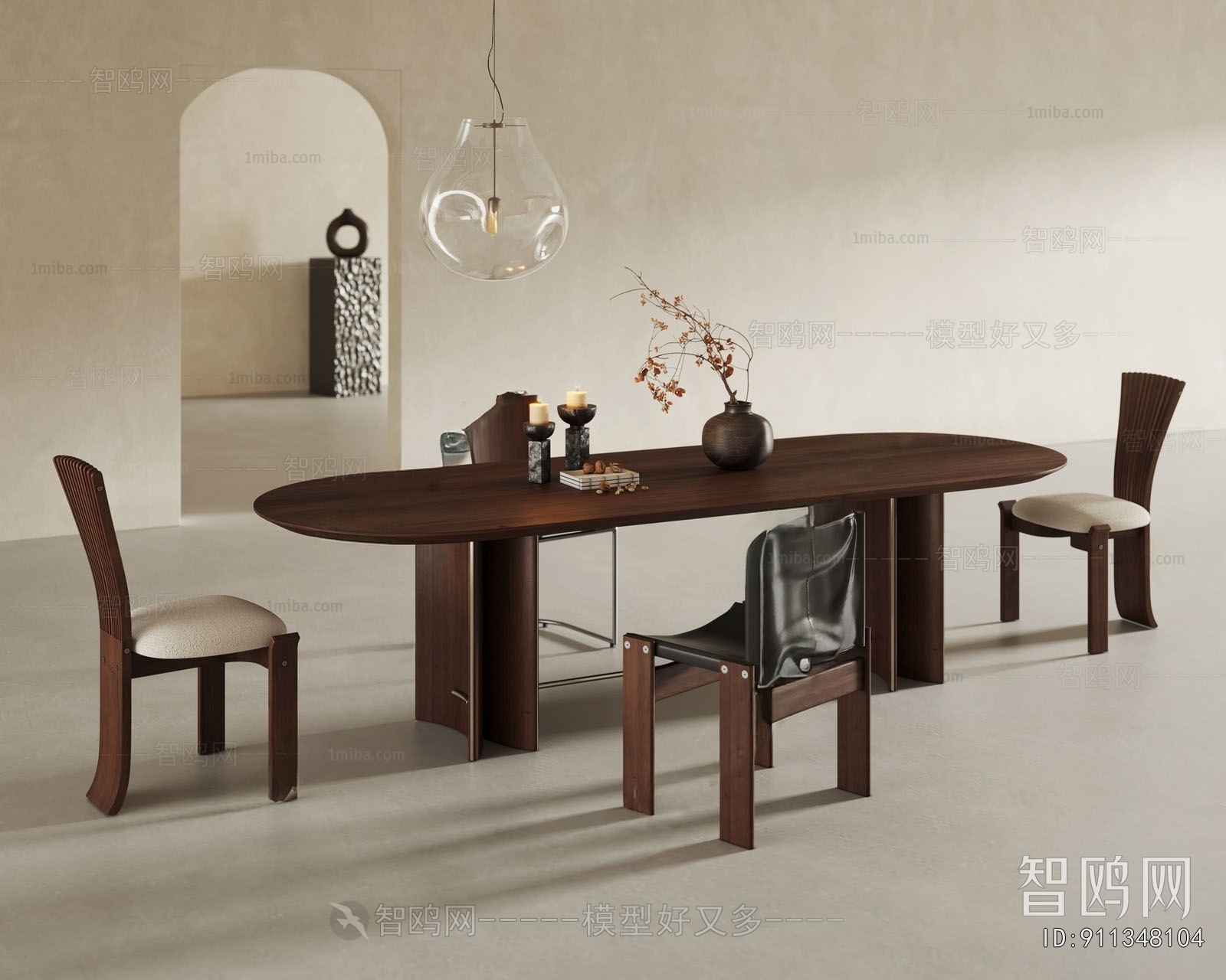 Wabi-sabi Style Dining Table And Chairs