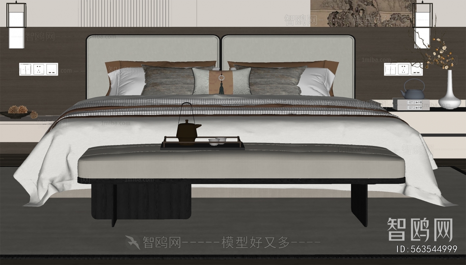 New Chinese Style Double Bed