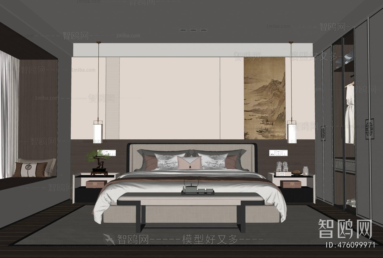 New Chinese Style Bedroom