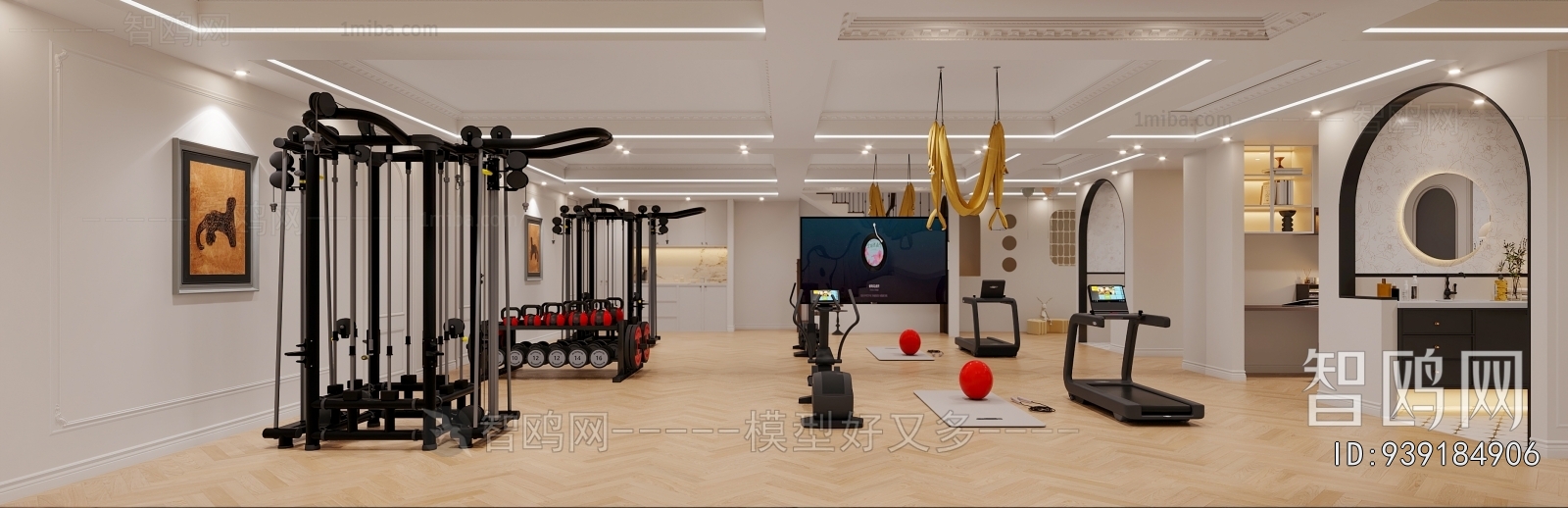 French Style Home Fitness Room