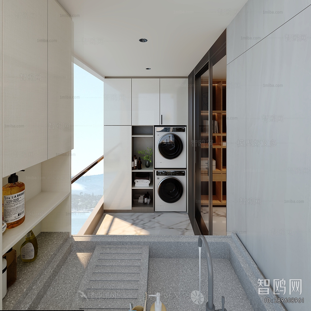 Modern Balcony Laundry Room