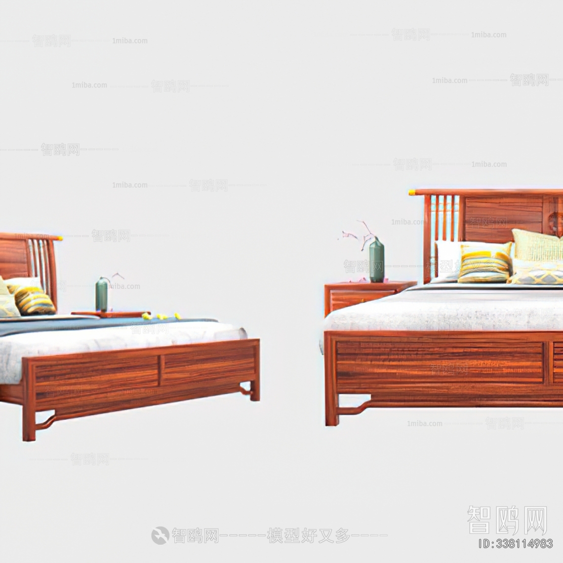 New Chinese Style Double Bed