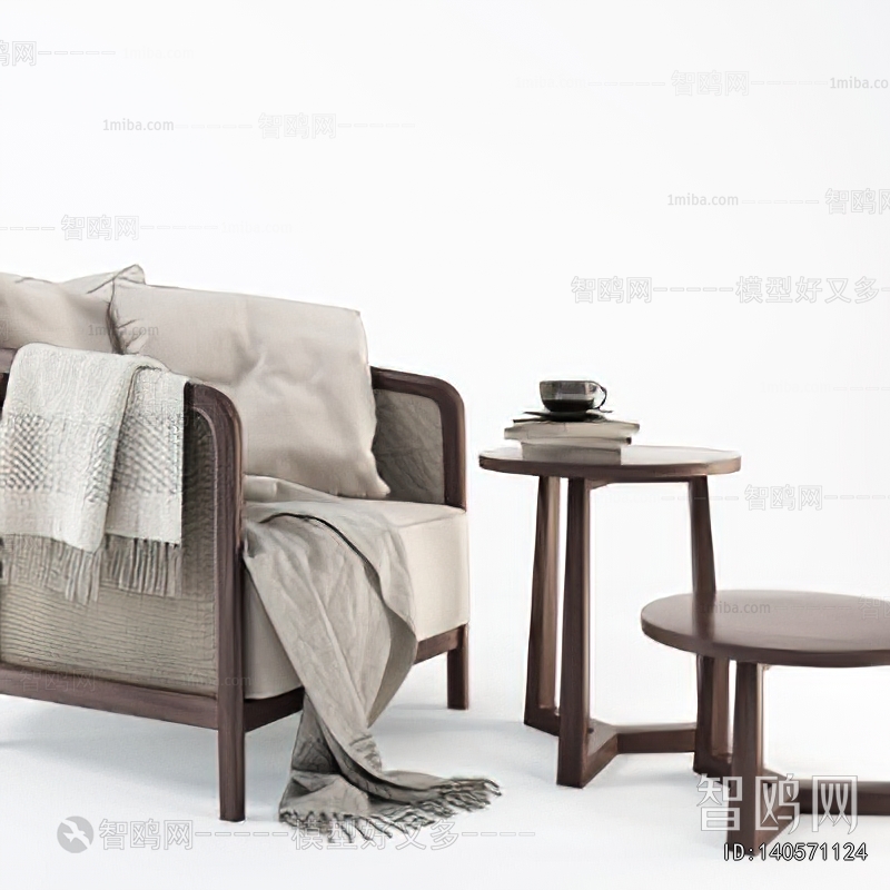 New Chinese Style Single Sofa