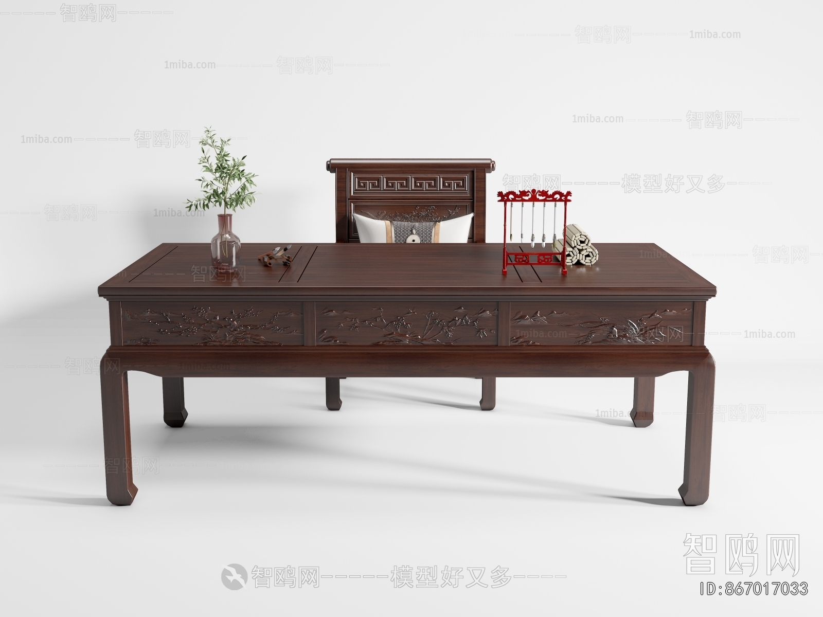 Chinese Style Computer Desk And Chair