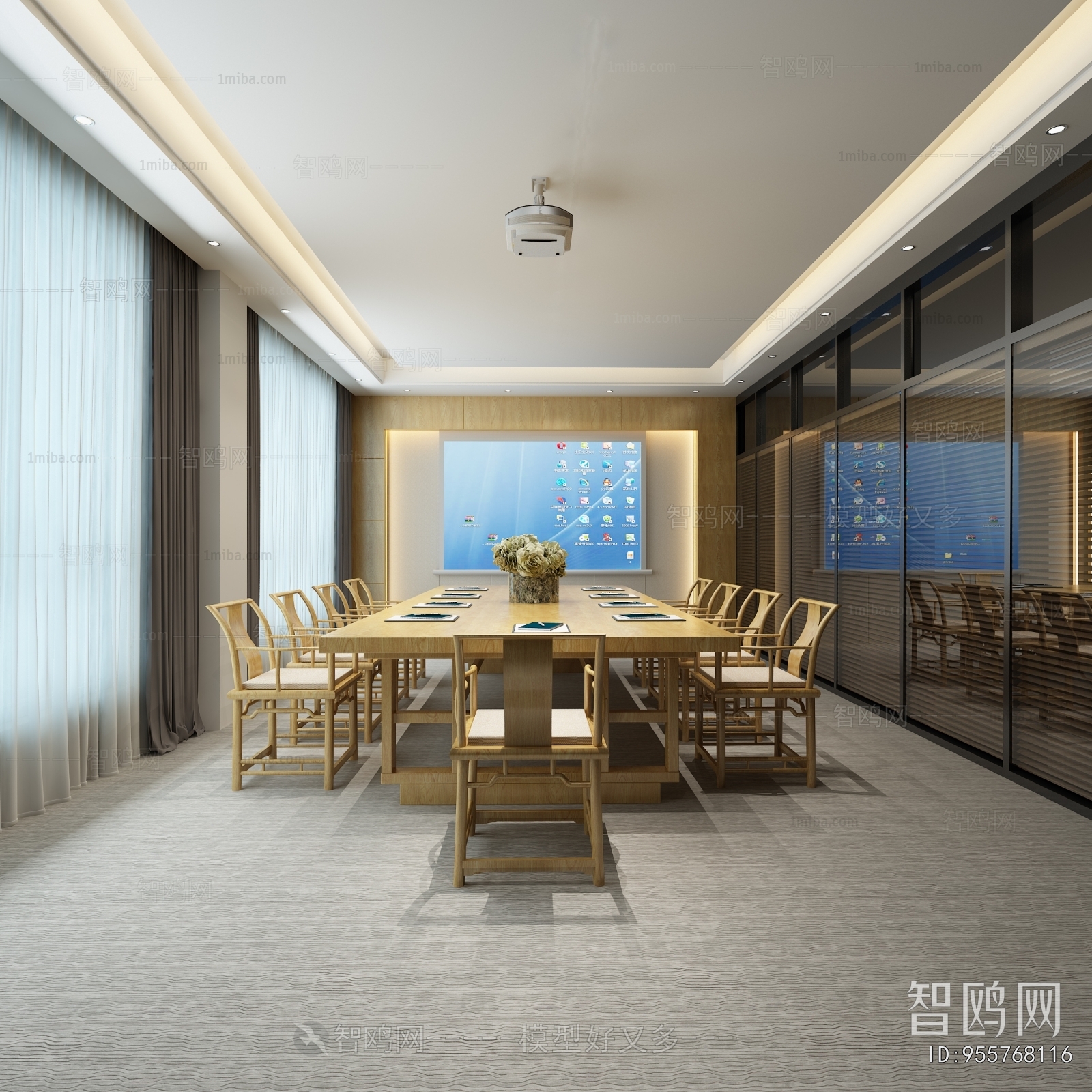 New Chinese Style Meeting Room