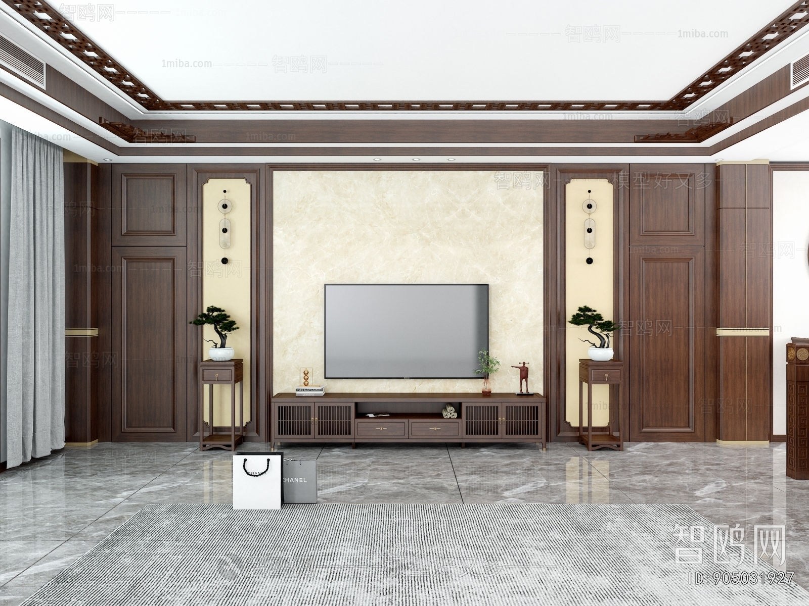 New Chinese Style TV Wall