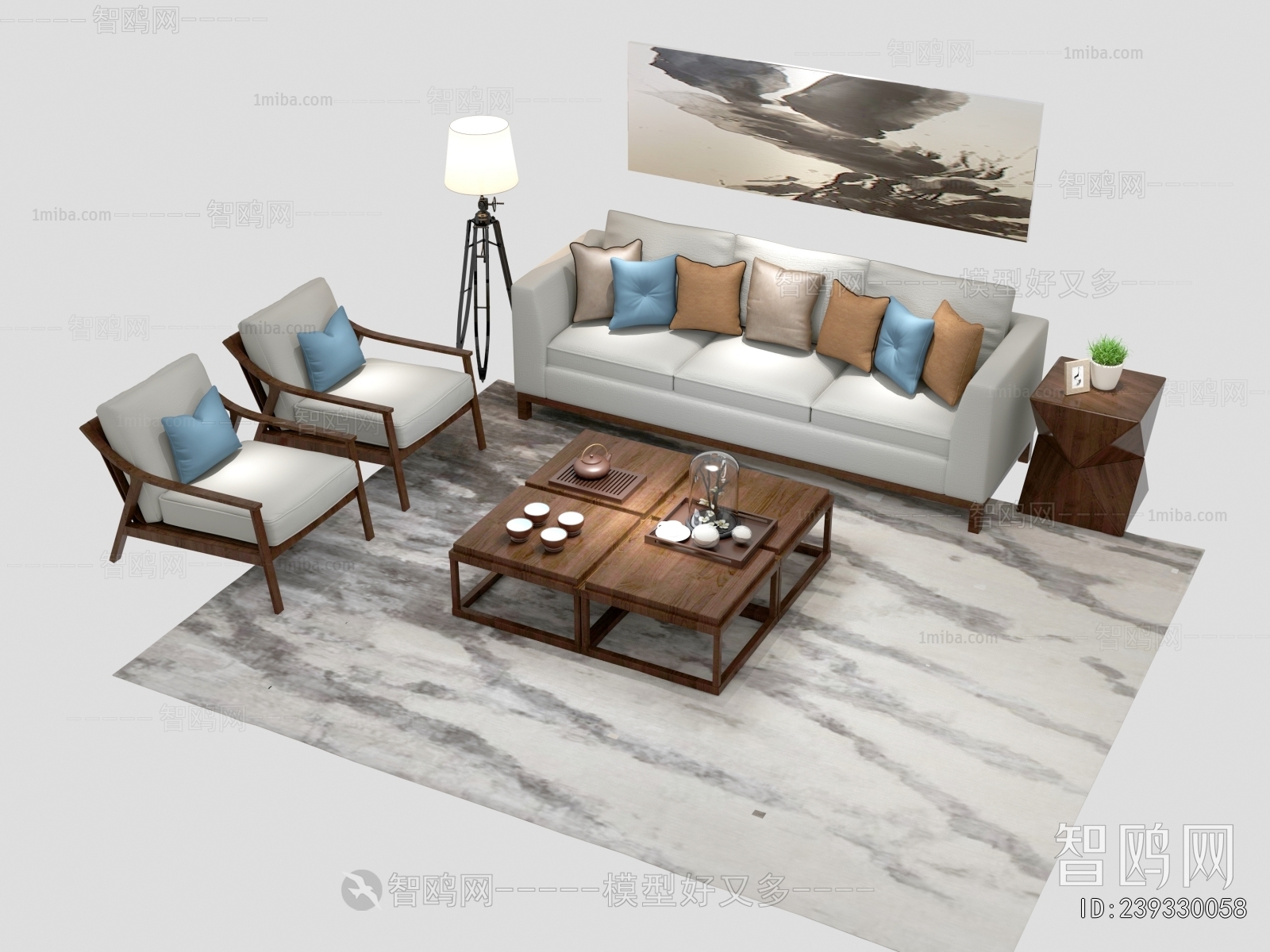 New Chinese Style Sofa Combination