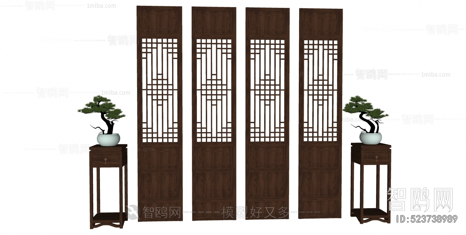 New Chinese Style Wooden Screen Partition