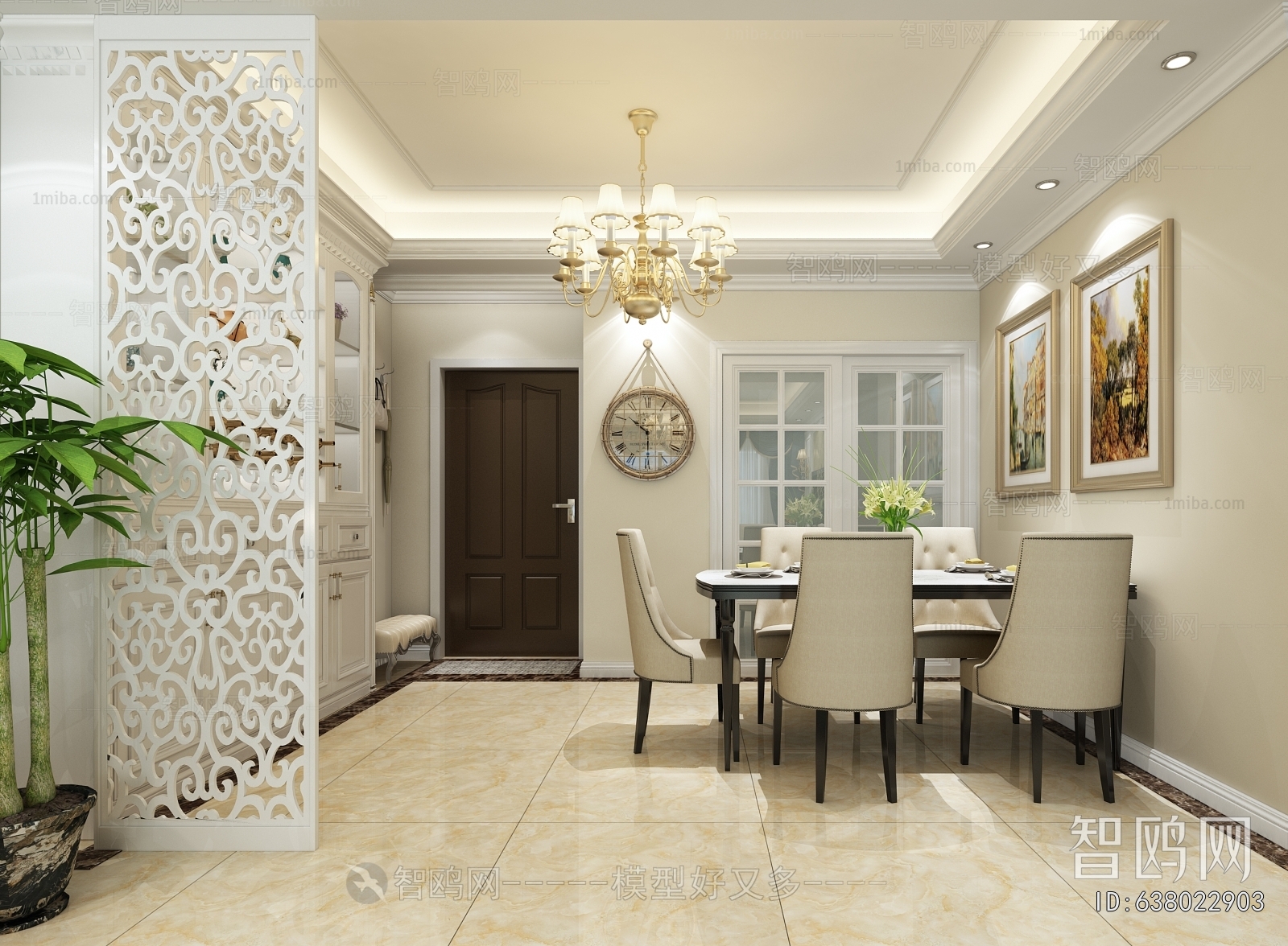 Simple European Style Dining Room