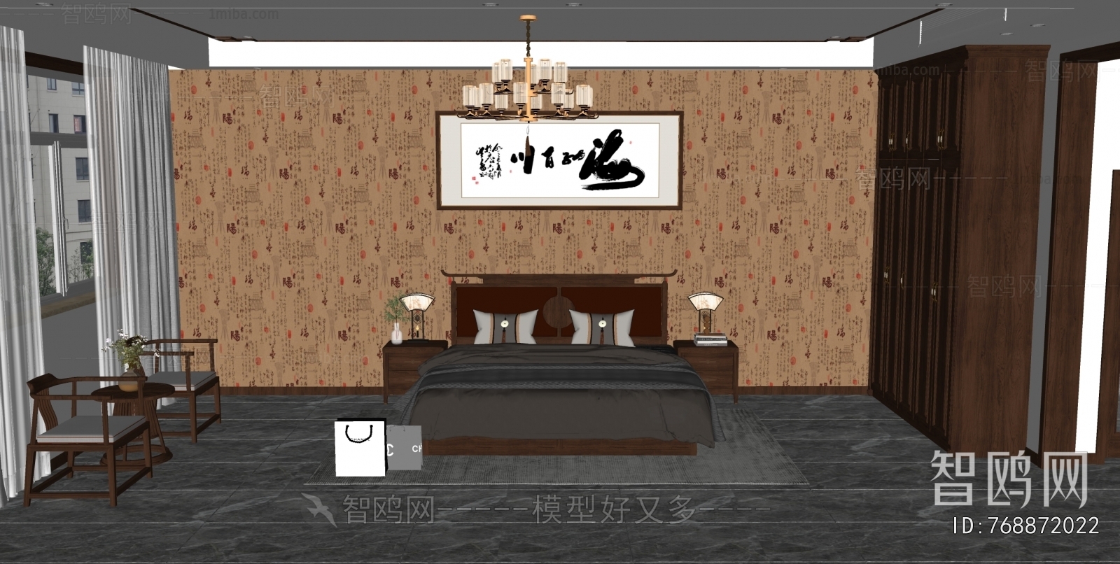 New Chinese Style Bedroom