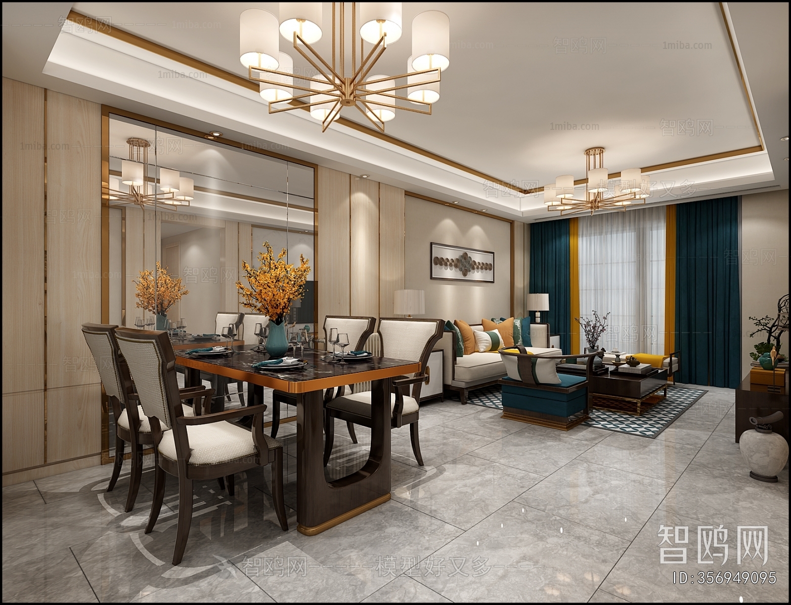 New Chinese Style Dining Room