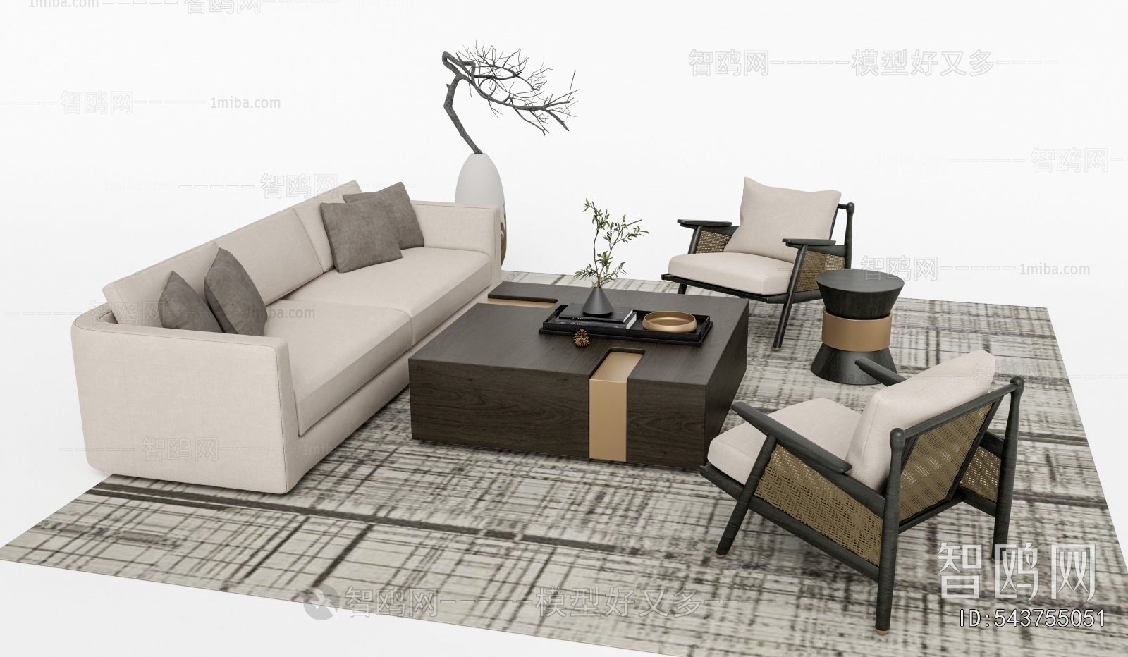 New Chinese Style Sofa Combination