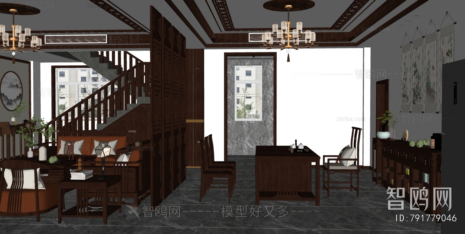 New Chinese Style A Living Room