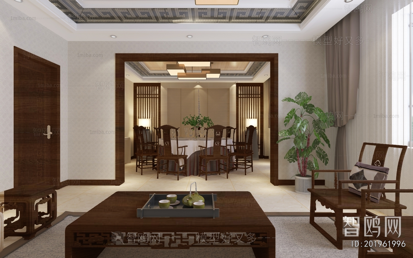 New Chinese Style A Living Room