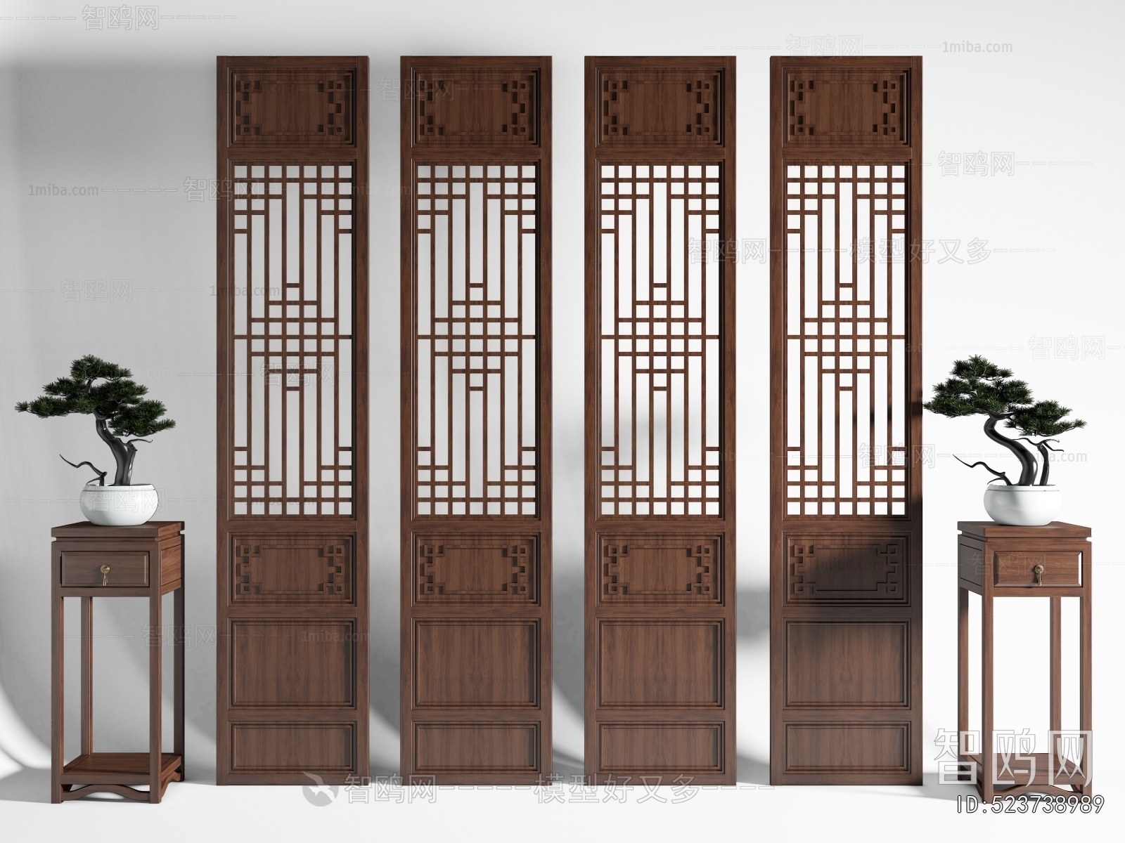 New Chinese Style Wooden Screen Partition