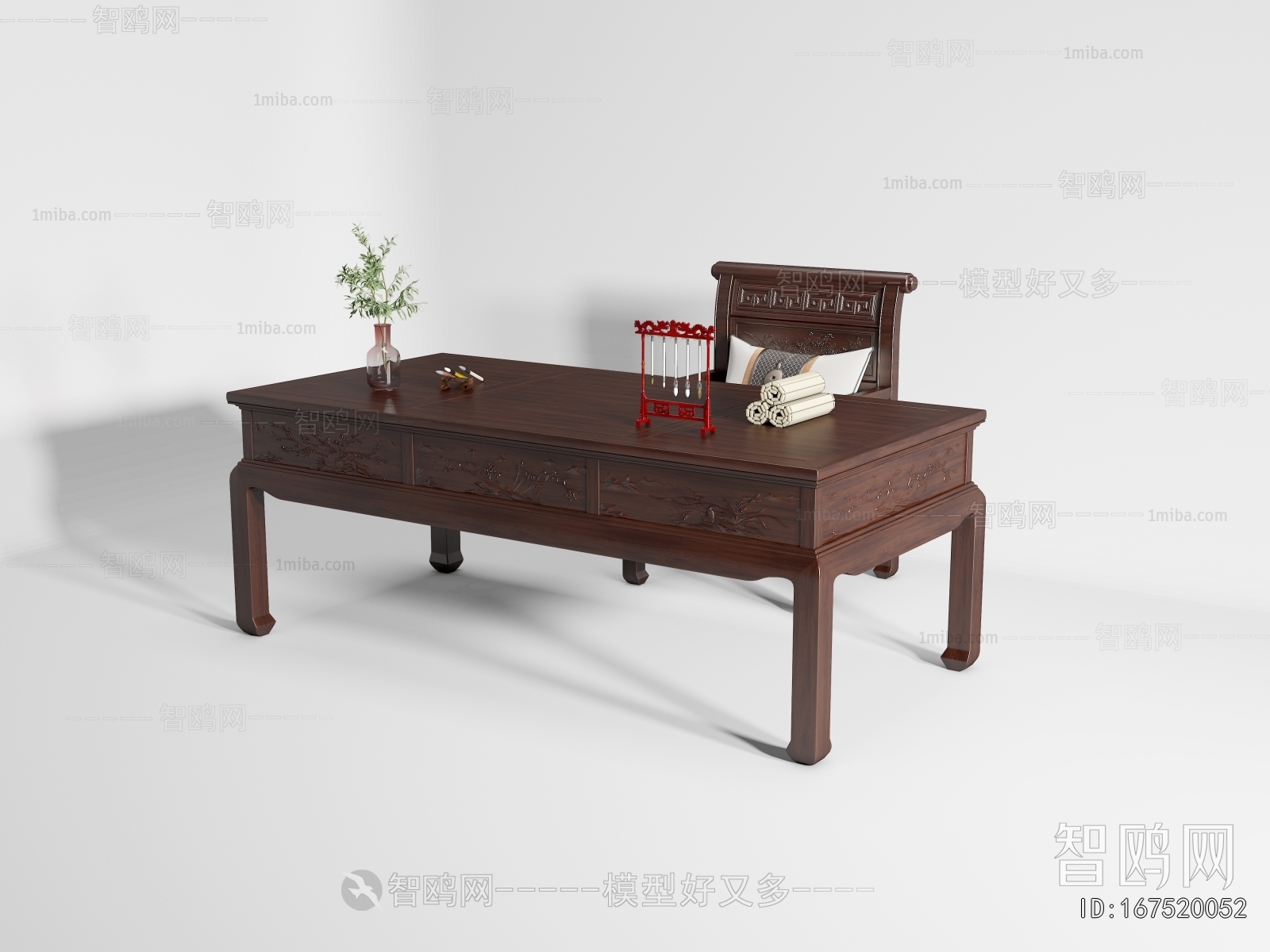 Chinese Style Computer Desk And Chair