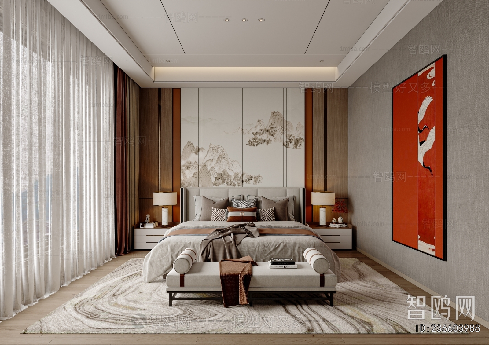 New Chinese Style Bedroom