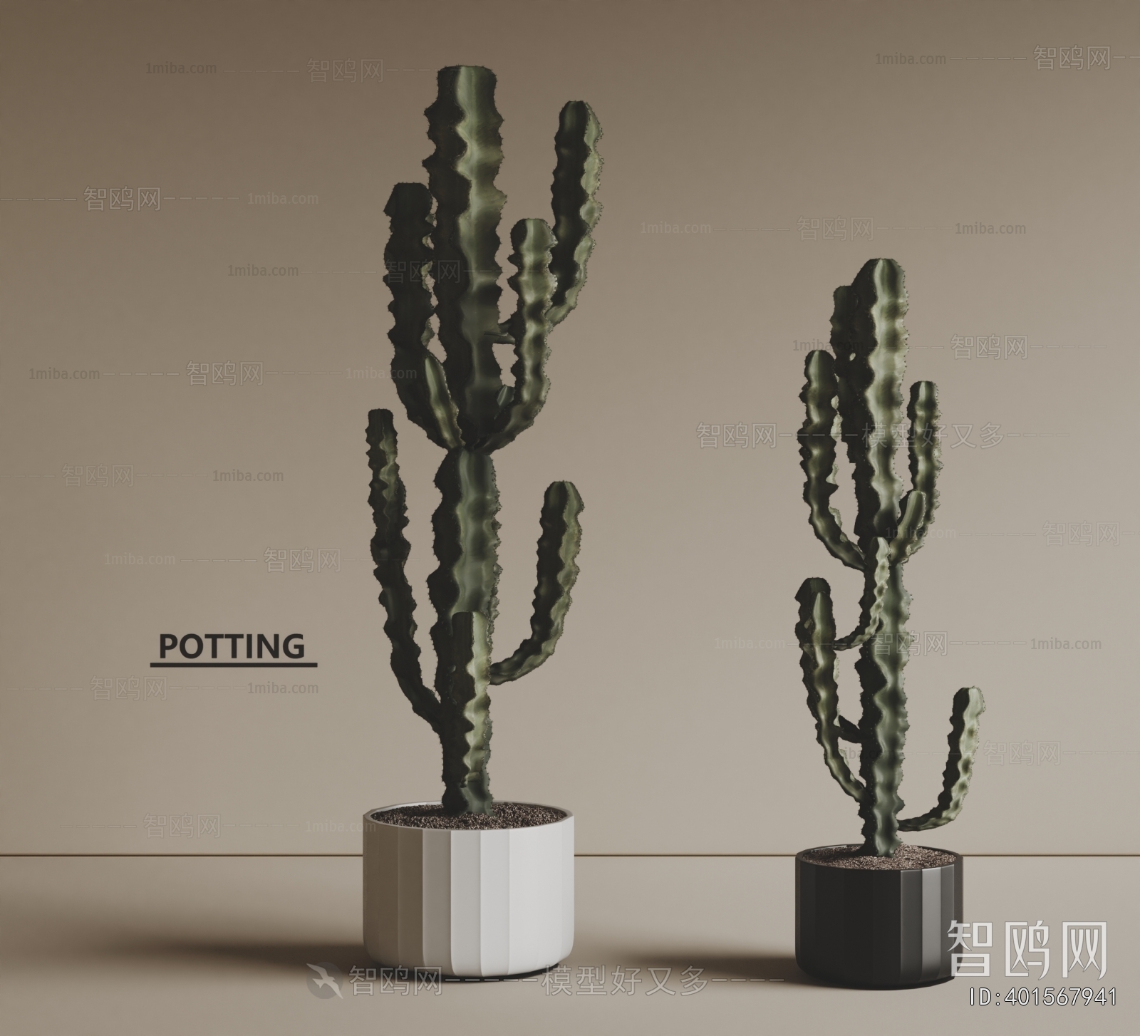 Modern Ground Green Plant Potted Plants