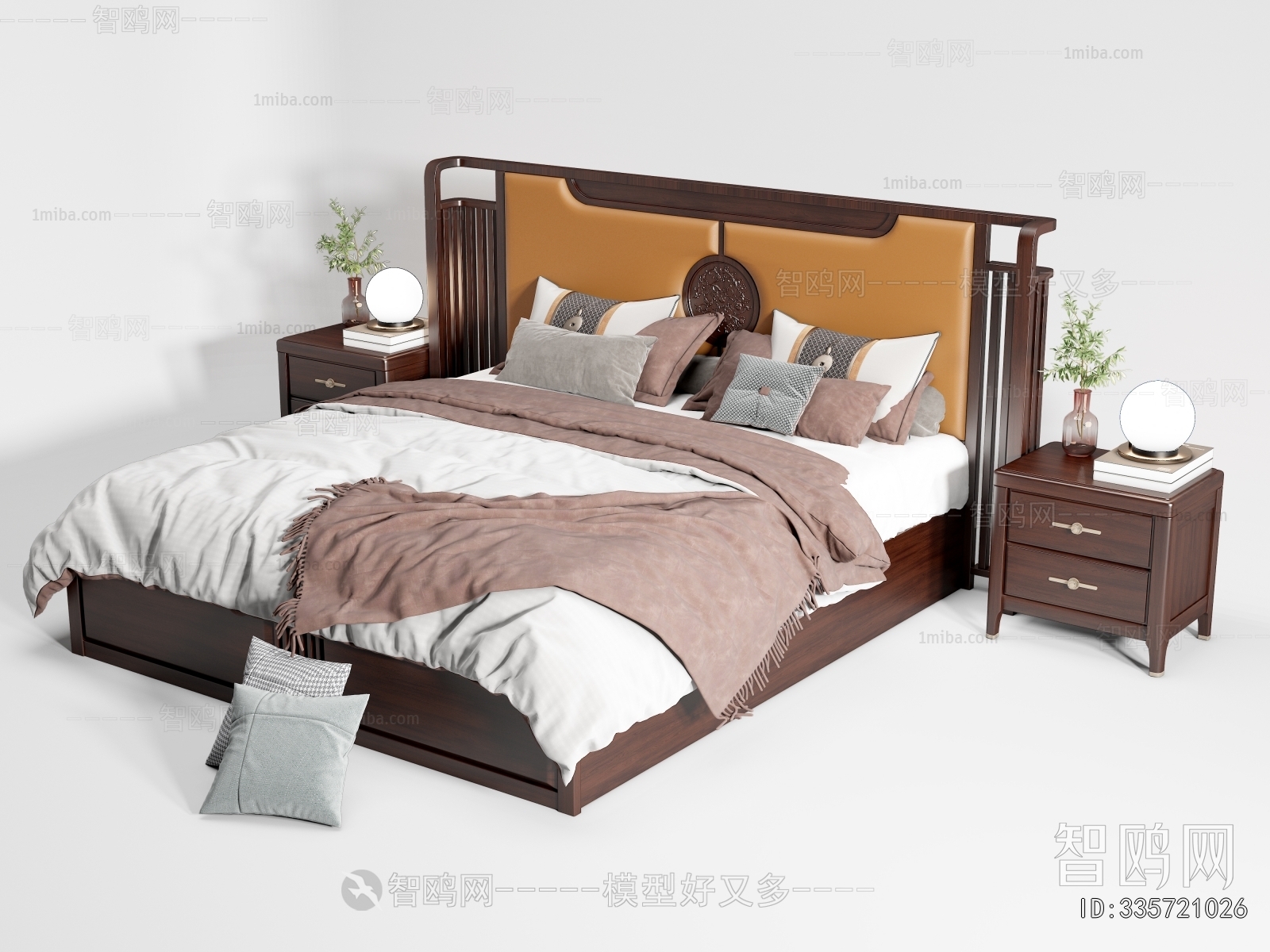 New Chinese Style Double Bed