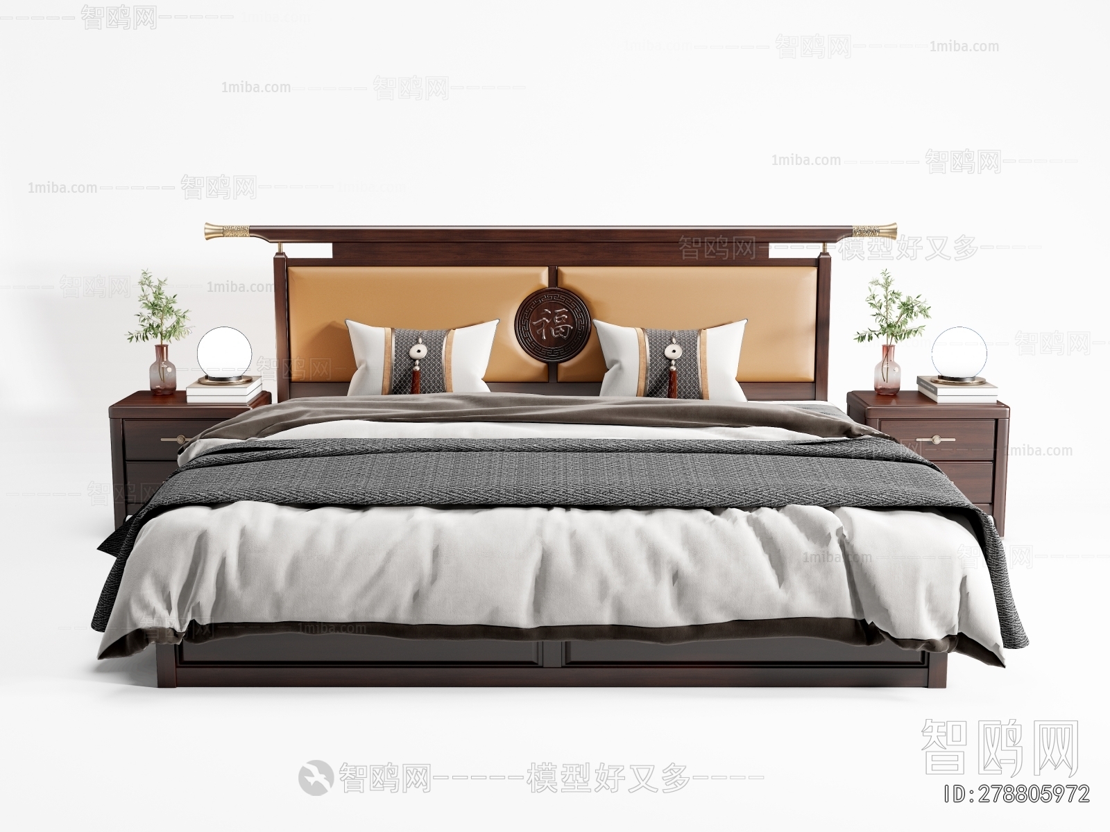 New Chinese Style Double Bed